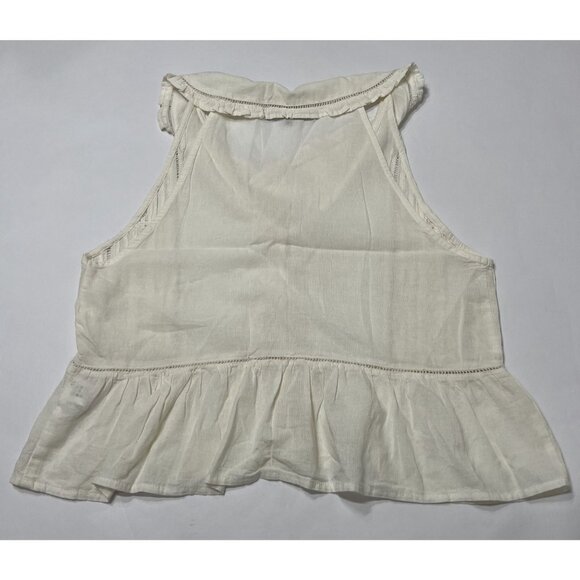 Zara Embroidered Peter Pan Collar Top in White - Picture 4 of 4